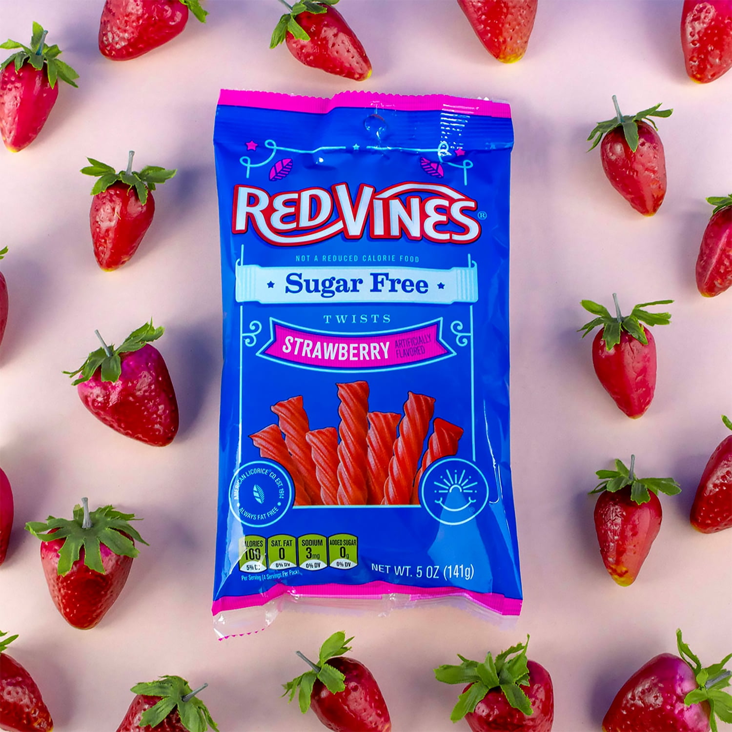 (2 pack) Red Vines Sugar Free Strawberry Candy Twists, 5oz Bag