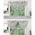 thumbnail image 4 of Boho Flower Sheer Waterfall Valance Curtains for Window, Spring Watercolor Paisley Floral Leaf Plant Rod Pocket Sheer Topper Swag Curtains for Living Room, Kitchen 38.5"W x 47.2"L, 2 Panels, 4 of 7
