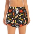 thumbnail image 2 of KLL Seafood And Drinks Pattern Shorts Women,Athletic Shorts High Waisted Running Shorts Pocket Sporty Short Gym Elastic Workout Shorts-Medium, 2 of 7
