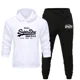 thumbnail image 2 of Otoño Invierno nueva impresión hombres mujeres moda Casual chándales al aire libre Fitness trotar conjuntos con capucha deportes Harajuku Sudadera con capucha + pantalones traje, 2 of 5