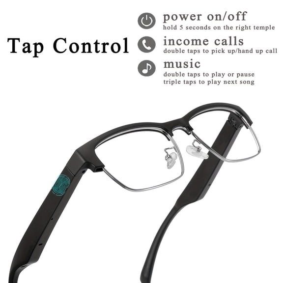 Smart Glasses With Wireless Audio For Both Men And Women, Featuring Built-in Microphone And Speaker, Blue Light Filter Polarized Sunglasses Lenses, Voice Assistant, Open-ear Music And HD Calls.