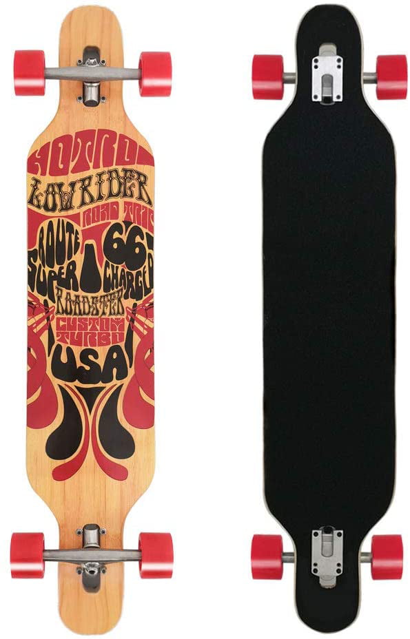 42" Skateboard Drop Through Complete Retro Longboard Maple Cruiser Board 