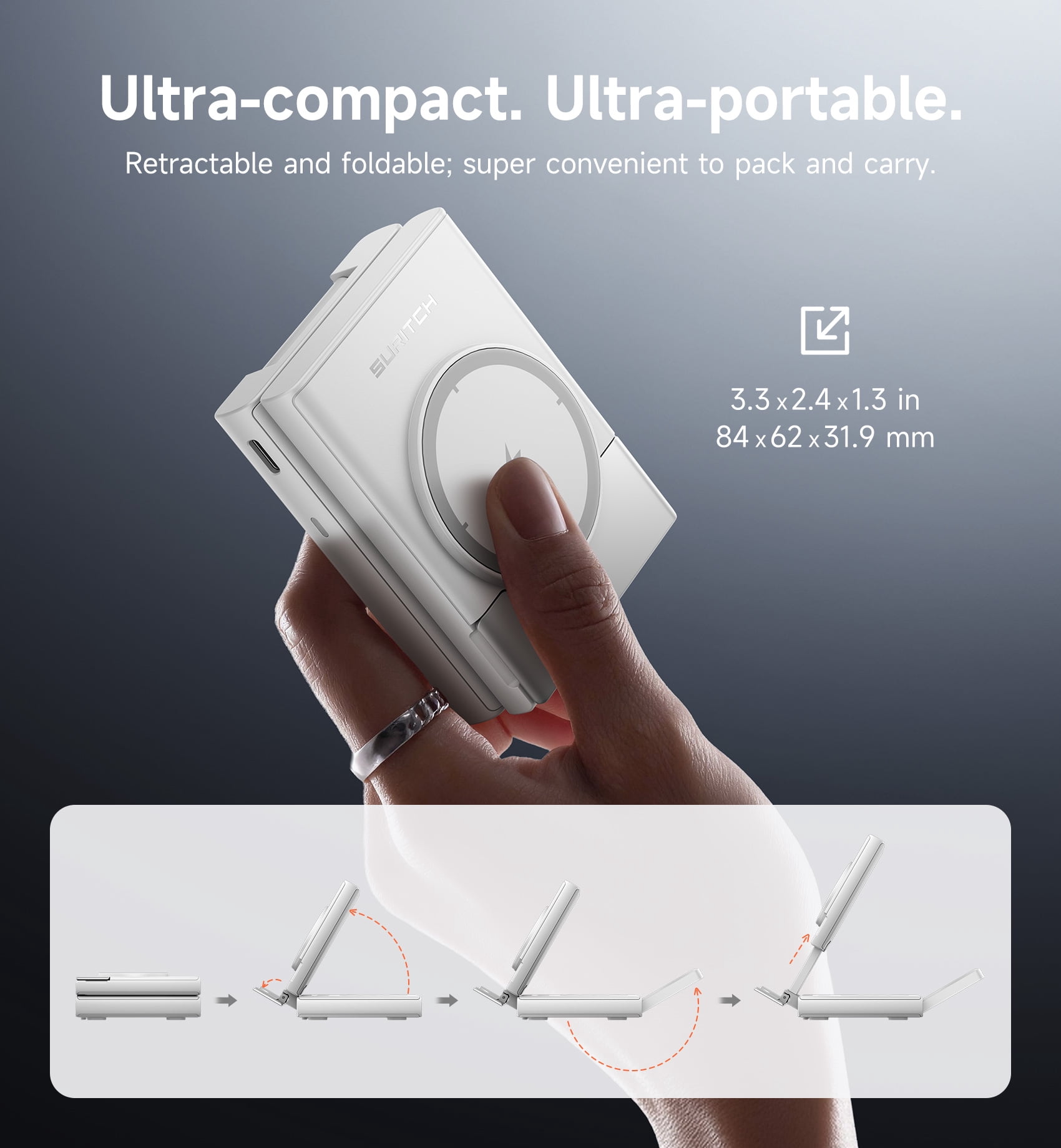 Suritch 3 in 1 Charging Station for Samsung Galaxy S25 S24 S23 S22 S21, Wireless Charger for Galaxy Watch and Buds, White