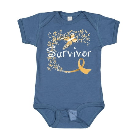 

Inktastic Childhood Cancer Survivor- Butterfly Ribbon Gift Baby Boy or Baby Girl Bodysuit