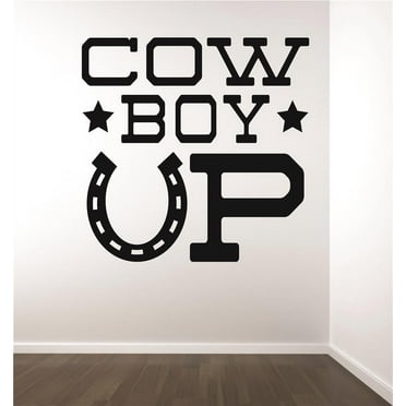 Hot New Decals Cowboy Up Quote Horseshoe Western Home 12x12"