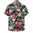 thumbnail image 4 of Jikolililili 2022 Women's Men Hawaiian Short Sleeve Beach Stand-Up Collar Shirt Printed Summer Casual Button Down Shirts Women's Outerwear on Clearance, 4 of 4
