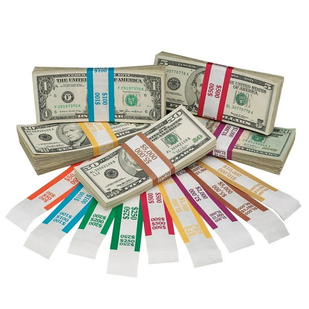 Assorted Money Bands Official Bank Approved Bill Straps 1000 Of Each Walmart Com Walmart Com