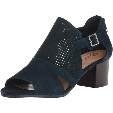 

Bella Vita Womens Illiana Block Heel Heeled Sandal 12 X-Wide Navy Suede Leather