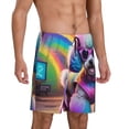 thumbnail image 2 of Sikiie Rainbow Poodle Urban Street Mens Pajama Shorts, Lounge Pant, Men's shorts，Sleep Pj Shorts for Men-4X-Large, 2 of 6