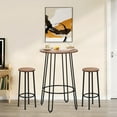 thumbnail image 5 of ALISH 40.5" Round Bar Table Pub Table Counter Height Tall Table Bistro Dining Bar Table with Metal Frame & Wooden Top Black Legs, 5 of 14