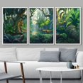 thumbnail image 3 of wall26 Framed Canvas Print Wall Art Set Fantasy Green Tropical Jungle &amp; River Floral Nature Illustrations Modern Art Rustic Scenic Wilderness for Living Room, Bedroom, Office - 24"x36"x, 3 of 5
