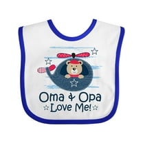 Inktastic Oma and Opa Love Me Grandson Boys Baby Bib
