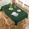thumbnail image 2 of Enova Home High Quality Washable Rectangle Cotton tablecloths, Wrinkle Resistant Washable Dining Room Table linen for Rectangle Table Green - 55" x, 2 of 5