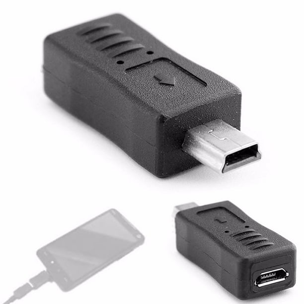 2XConnecteur Adaptateur Mini USB Mâle vers Micro USB Femelle Type
