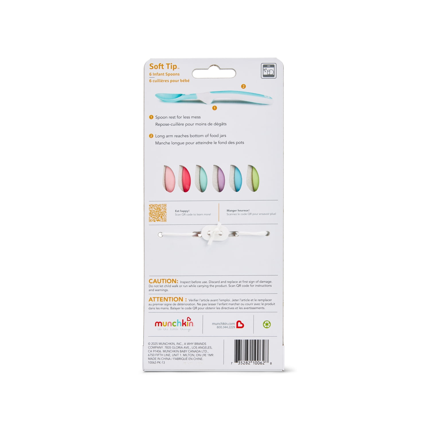 Munchkin® Soft Tip™ Infant Spoons, Multi-Color, Unisex, 6 Pack