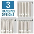 thumbnail image 5 of H.VERSAILTEX Contemporary Faux Linen 100% Blackout Back Tab/Rod Pocket/Hook Belt Thermal Insulated Curtain Sets for Bedroom, 2 Panels, 52"x 84", Ivory, 5 of 6