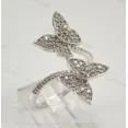 thumbnail image 2 of 2Ct Round Cut Simulated Diamond Women Double Butterfly Wedding Ring 14K White Gold Plated, 2 of 2