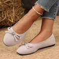 thumbnail image 5 of Willtoo Women’s Flats Round Toe Slip‑on Ballet Shoes, Bow Rhinestone Decor Soft Lightweight Dress Casual Footwear Office Dating Daily Walking Shoes, 5 of 5
