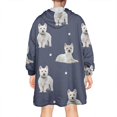 thumbnail image 2 of Wearable Oversized Blanket,West Highland White Terrier Wearable Blanket Hoodie for Adults,Cozy Hooded Blankets with Super Pockets,Super Warm Fuzzy Pullover for Women & Men, 2 of 6