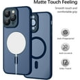 thumbnail image 4 of SHIQI-iPhone 13 Pro Case Magnetic, Phone Case iPhone 13 Pro Magnetic Slim Thin Translucent Matte Back Shockproof Anti-Yellow Protective Cover Case for iPhone 13 Pro Dark Blue, 4 of 4