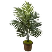 Nearly Natural 4" Kentia Palm Tree in Coiled Rope Planter