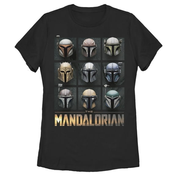 Women's Star Wars: The Mandalorian Helmet Box Up Graphic Tee Black Large