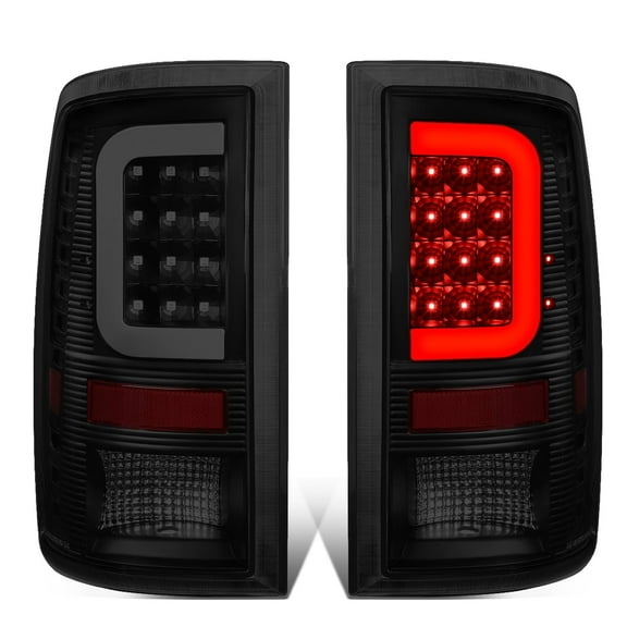 DNA Motoring LED C-Tube Bar Black Smoked Tail Light Rear Stop Brake Lamp For 2010-2017 Dodge Ram