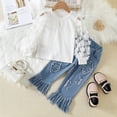 thumbnail image 2 of Futezty Toddler Boys Girls Clothes Fall Winter Outfit Sets, Set For Kids Round Neckline Patchwork Stretch 6M 12M 18M 2T 3T 2 PC Tops Pants Sets, 2 of 8
