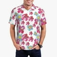 thumbnail image 3 of Rocae Watercolor Flowers for Men's Short Sleeve Polo Shirt, Quick Drying Performance Moisture Wicking Sports Men's Golf Shirt X-Large, 3 of 9