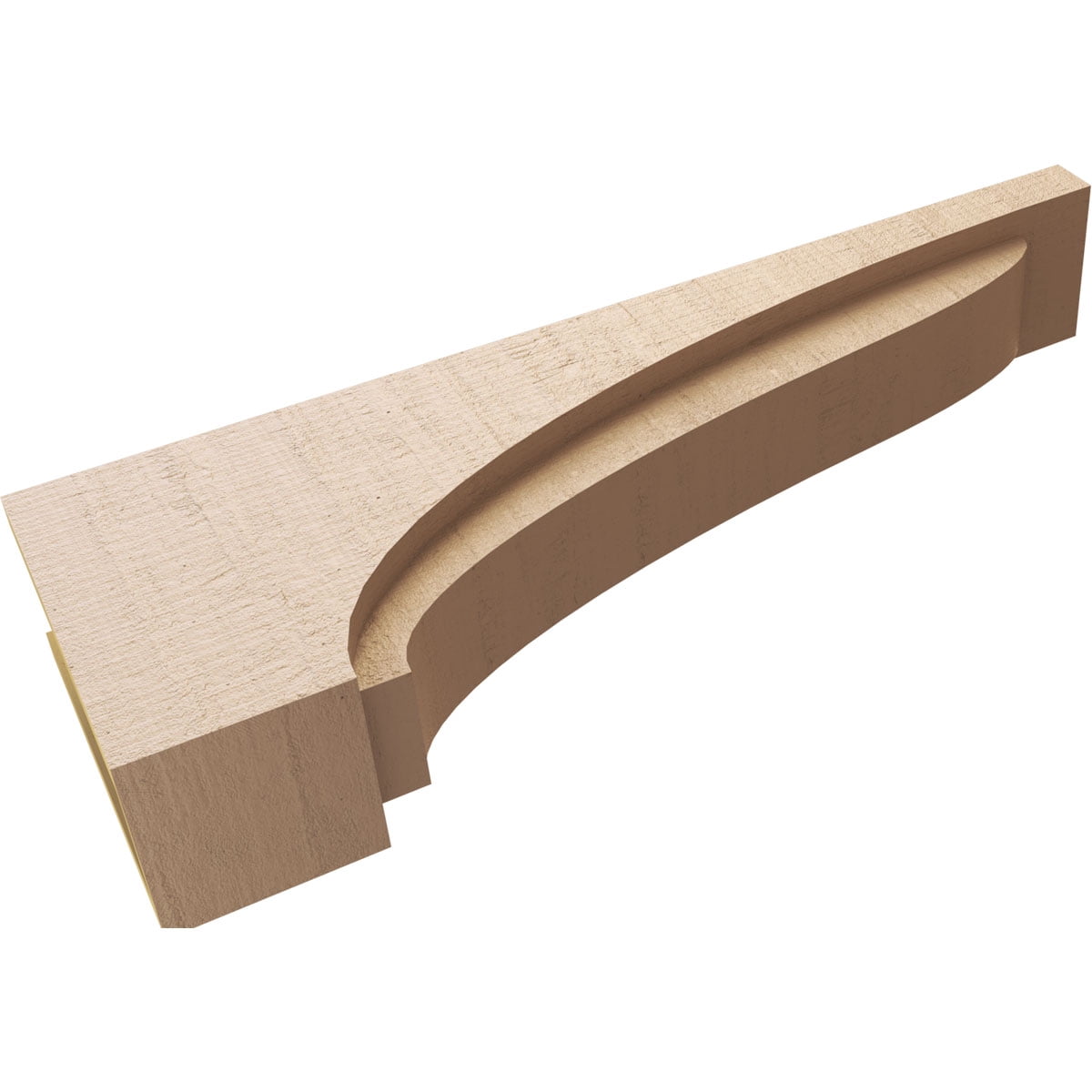 6"W x 36"D x 12"H Thin Helena Rough Cedar Woodgrain TimberThane Corbel, Primed Tan
