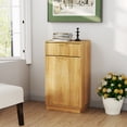 thumbnail image 4 of TrumanPick Single Tilt Out Trash Can Cabinet for 10 Gallon Pull-Out Waste Bin, Free Standing Kitchen Trash Can with Drawers, Oak, 4 of 11