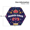 thumbnail image 3 of Disketp Happy Mardi Gras Funny Coasters,6 Pcs Leather Coasters With Holder, Perfect Housewarming Hostess Gifts,Protect Furniture From Water Marks Scratch And Damage, 3 of 9