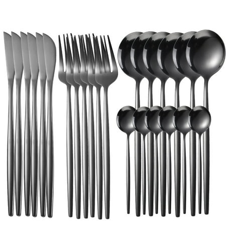 

Stainless steel knife and fork 24-piece Portuguese tableware set creative western steak knife and fork spoon
