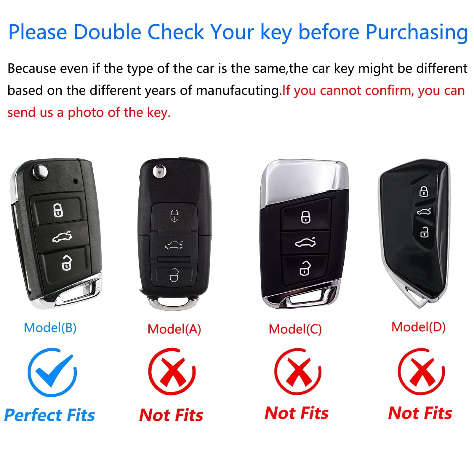 For Volkswagen Key Fob Cover with Keychain,Zinc Alloy Protection Car Key Case Accessories for Jetta Atlas Golf Alltrack GTI Passat Tiguan Silicone Smart Keyless Keyshell