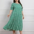 thumbnail image 2 of DPTALR Robes Longues pour Femmes Élégance Été Manches Courtes Robes Dames, 2 of 4