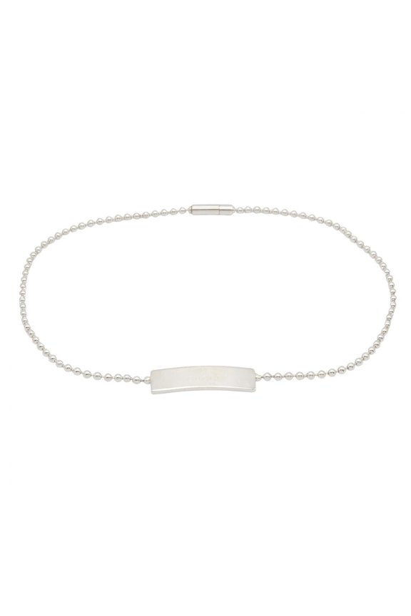 Pre-Owned Gucci logo plate ball chain choker, 925 sterling silver accessory, for men and women,...