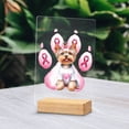 thumbnail image 2 of Faith Love Hope Yorkshire Terrier Breast Cancer Awareness Survivor Acrylic Plaque Sign Ashwood Base Yorkie Dog Lover Gifts Home Desk Decor - 02017, 2 of 5