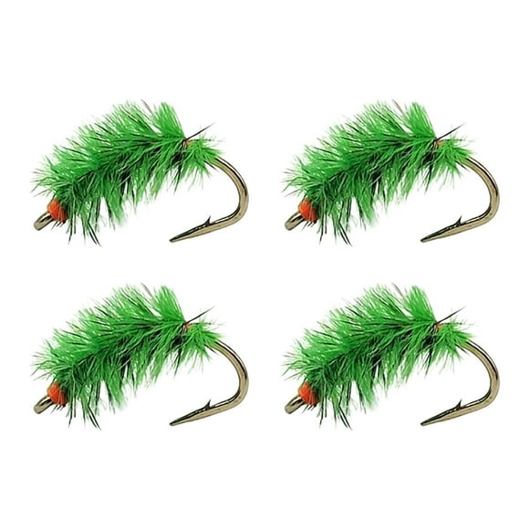 4x señuelos de pesca con mosca cebos artificiales con gancho señuelos de mosca duraderos para perca, salmón, herramientas de pesca de pargo