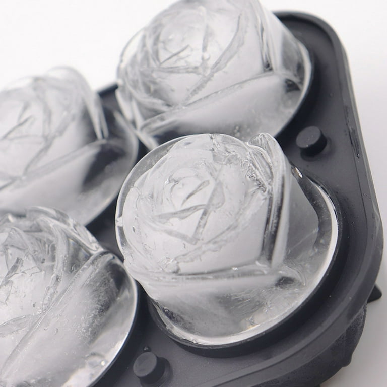 3D Rose Heart Ice Molds 1.8 Inch Large Ice Cube Trays Make 6 Giant