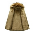 thumbnail image 6 of YLSDY Men's Winter Jacket Faux Fur Hood Thicken Warm Outwear Thick Fleece Lined Windproof Waterproof Coat Outdoor Thick Snow Khaki XL, 6 of 9