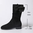 thumbnail image 4 of Black Ladies Knee-High Boots With Bow Embellishment And Low Heel For A Stylish And Comfortable Winter Shoe, 4 of 6