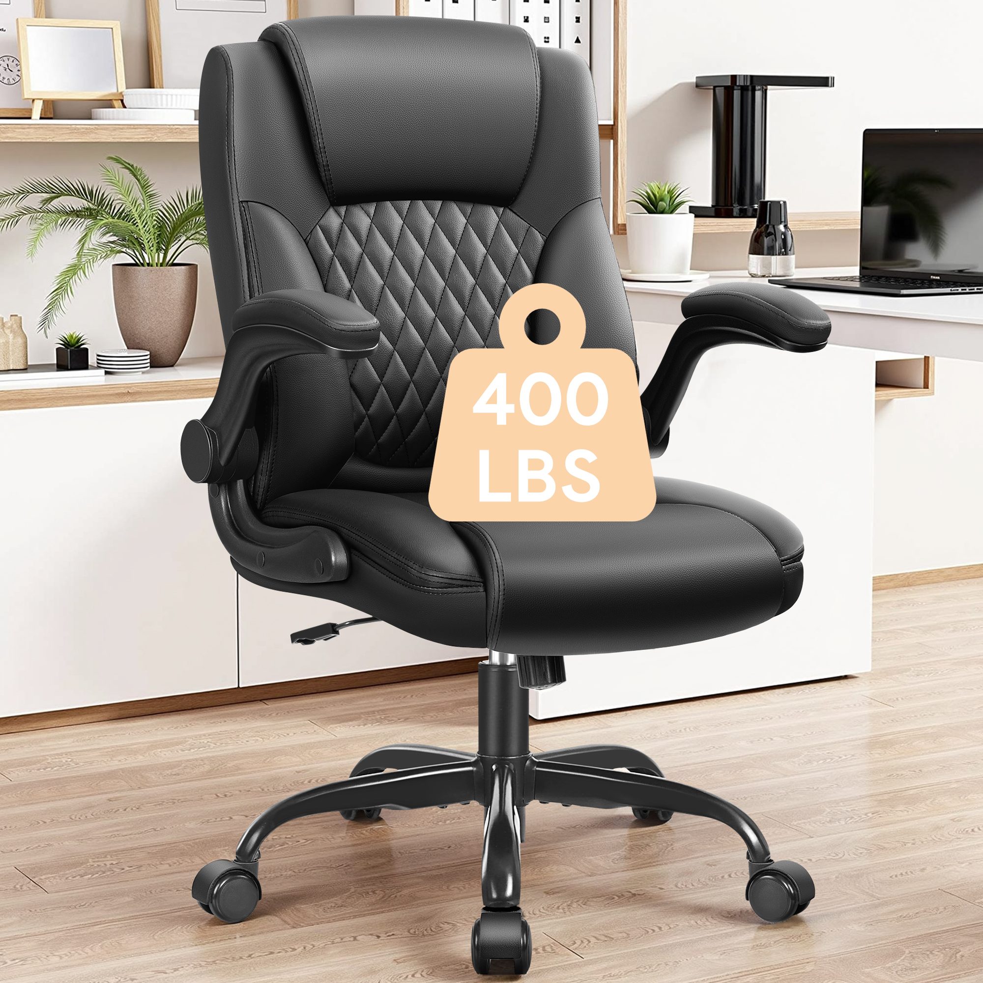 Coolhut Big and Tall Office Chair, 400 lb Capacity, Black photo 7
