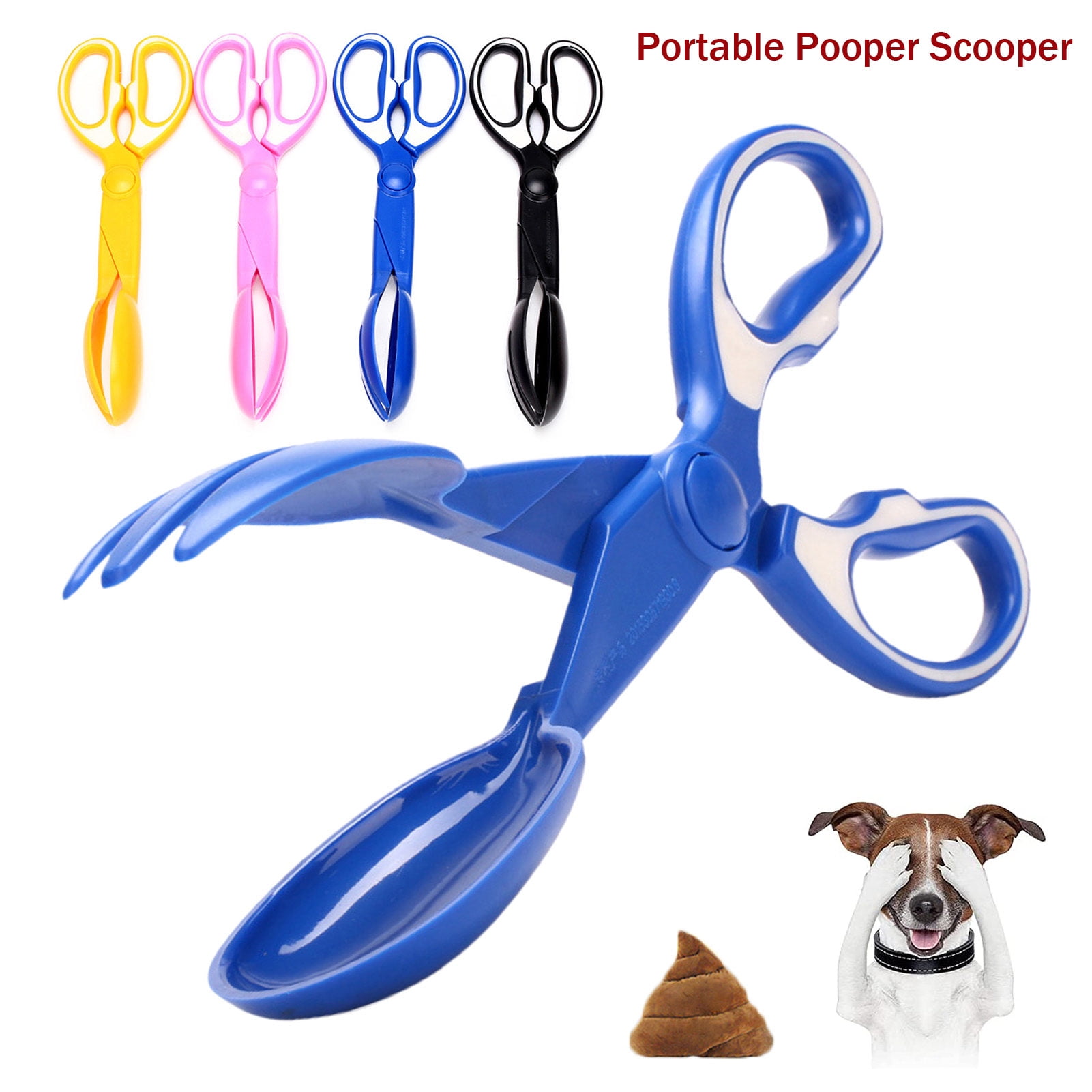 Pet Enjoy Portable Pet Pooper Scooper Scissors Picker,Long Handle Tongs Dog Clip Poop Collector