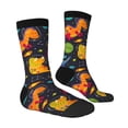 thumbnail image 2 of Goofa Dinosaurs in Space Printed Men's Crew Socks, Soft Durable Breathable Moisture-Wicking with Odor Control Cotton socks, 2 of 9