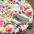 thumbnail image 5 of Colorful Floral Round Table Cloth - Tulip Poppy Flower Tablecloth 60 Inch Spring Summer Blossom Table Cover Decorative for Holiday Kitchen Dinning Outdoor, 5 of 6