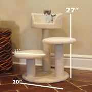 Angle View: Majestic Pet 27 in. Bungalow Sherpa Cat Tree