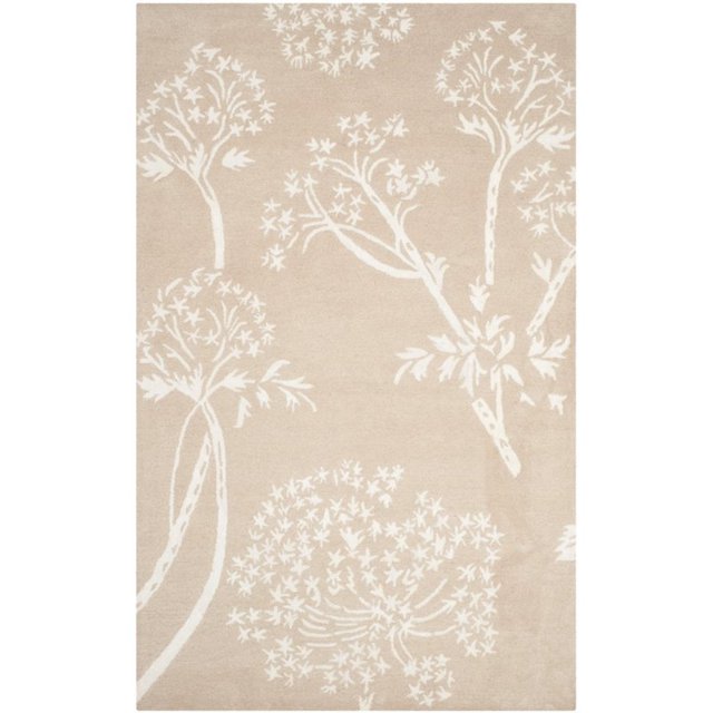 Safavieh Bella Collection BEL131C Handmade Sand and Ivory Premium Wool Area Rug (2'6" x 4')