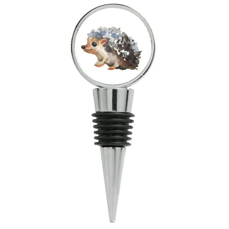 

Watercolor Illustration of a Hedgehog on White Wine Stopper