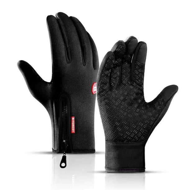 Guantes deportivos a prueba de viento y frío con pantalla táctil cálidos y forrados con vellón para hombres y mujeres de otoño e invierno