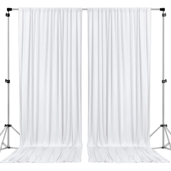 Cortinas de poliéster con telón de fondo AK TRADING CO. Blanco